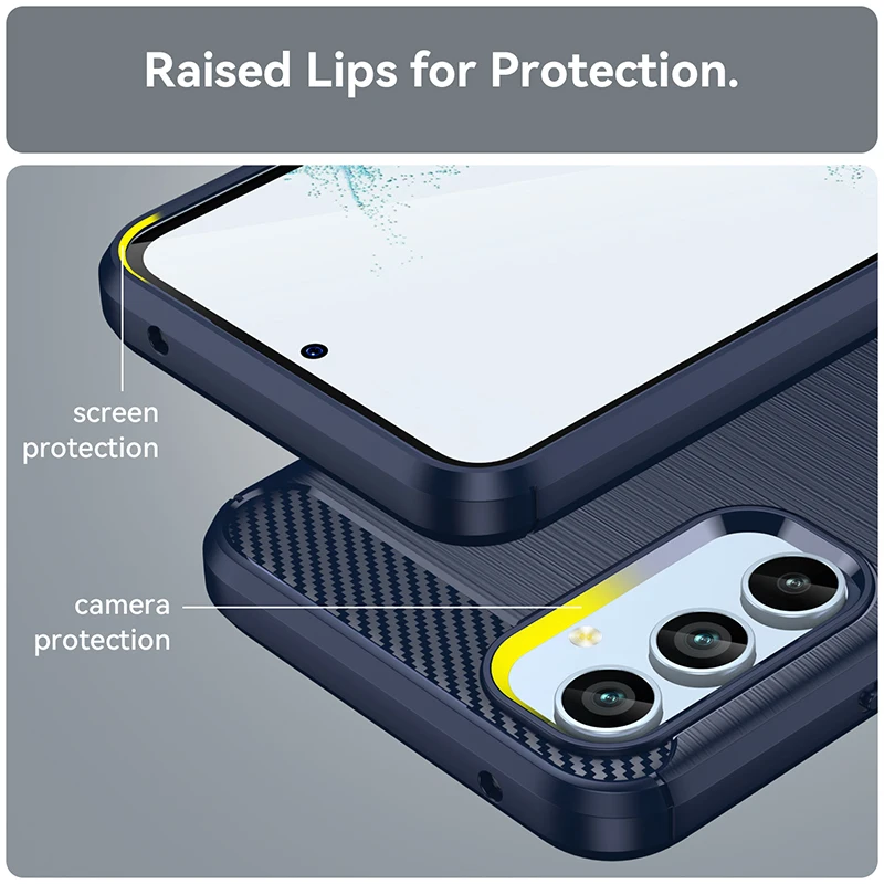 Shockproof Armor Carbon Fiber Silicone Phone Case