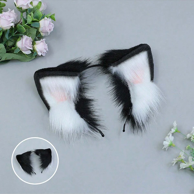 Nuovo Peluche Volpe Bianca Anime Bestia Orecchio e Coda Orecchio di Lupo Orecchio di Gatto Copricapo Fascia Fatta A Mano COSPLAY LOL Orecchie di Volpe Accessori Per Capelli  200000532