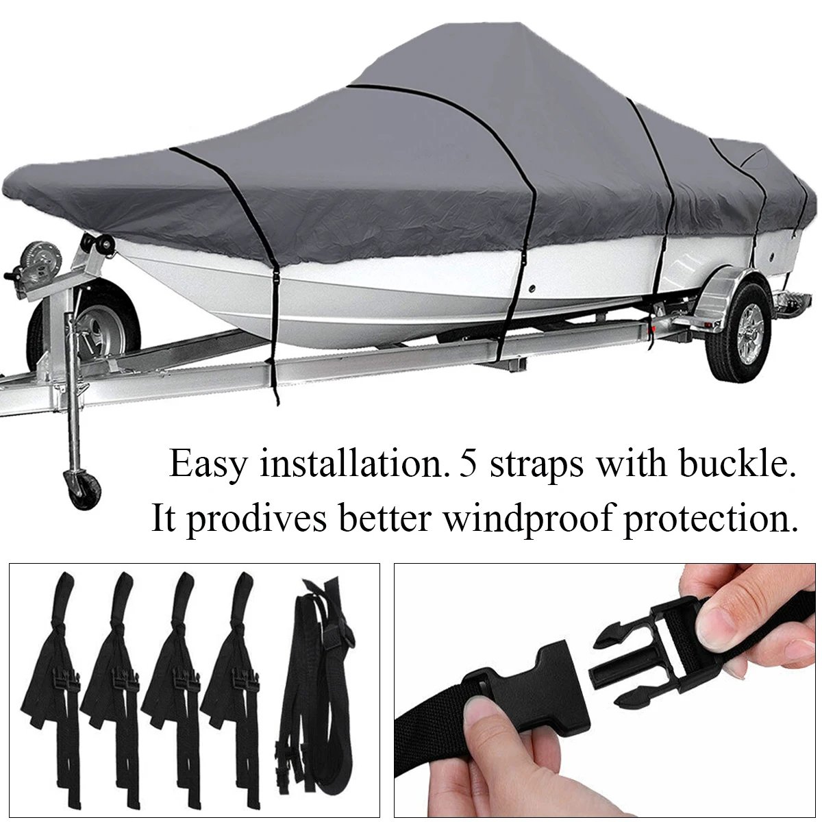 210D T-Top Boat Cover 17-25FT V-hull Fishing Boat Cover Anti-UV Waterproof Heavy Duty Marine Trailerable Canvas Accessories