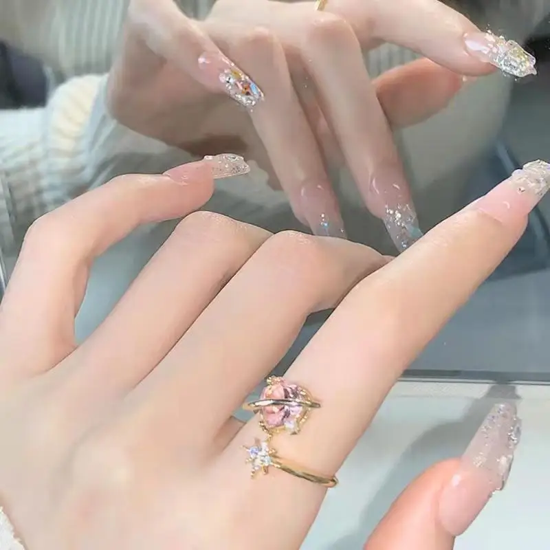 [韓国人気ジュエリー] nff pink ribbon ring Pink Fashion Rings | Pink Jewelry Rings | Love Opening Ring