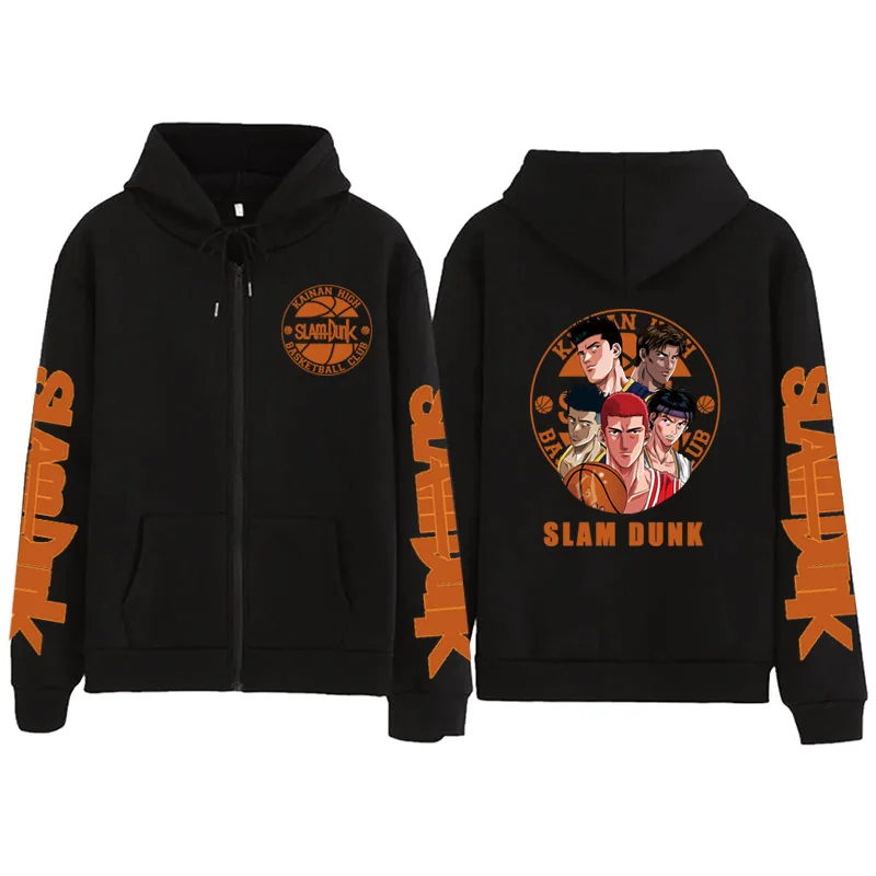 

2022 Hot Anime Funny Slam Dunk Zipper Hoodie Coat Hoodie Sweatshirt Unisex Sportswear Loog Sleeve Hip Hop Top