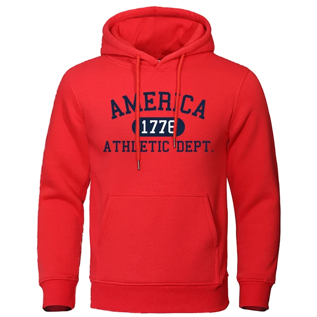 America 1776 Athletic Dept Letter Print Mans Hoodies: Timeless Style and Unmatched Comfort