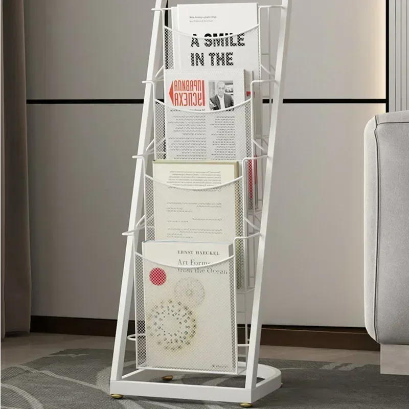 Light Luxury Magazine Rack Front Desk Publicity Material Display Office Floor Newspaper Stand Stylish Organizer Display Stand