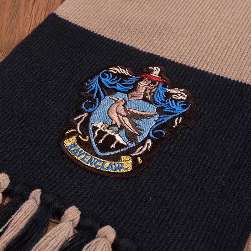 Winter Scarf Magician Hermione Ron Ravenclaw Slytherin Hufflepuff Academy Badge Hat Scarf Halloween and Birthday Supplies