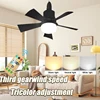2-in-1 Three-speed Mode LED Fan Light LED Lamp Bead E27 Screw Fan Light Remote Control Wall Control Bedroom Light Fan Ceiling 1
