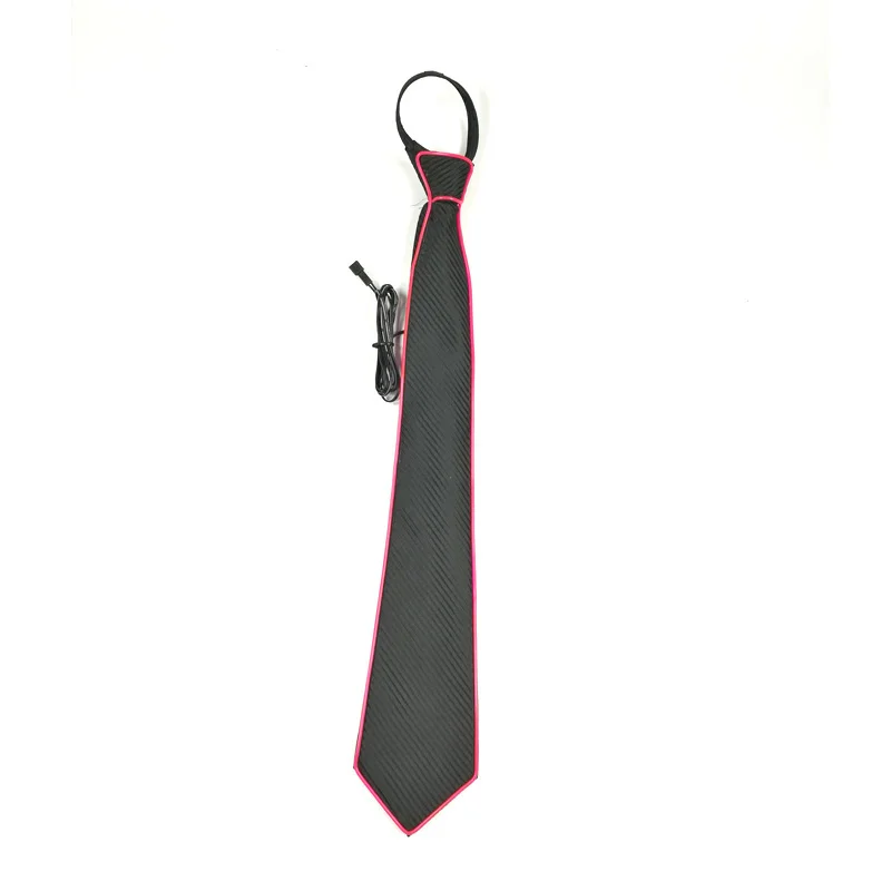 Männer Geschenk Neon EL Draht Glowing Schwarz Krawatten Fedor Hut Hochzeit Party Decor LED Leuchtende Krawatten Für Männer DJ Bar Club Bühne Prop – Detail 13
