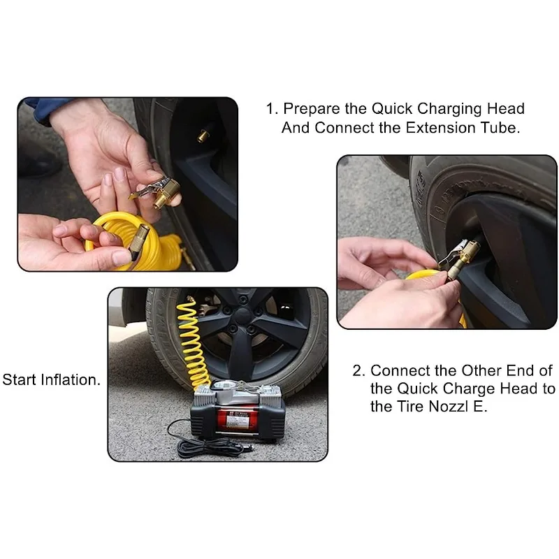 2 Stück Air Chuck Mit Clip – Messing, Universell Für Reifenpumpen, Mit Klemmverschluss Für Dichten Sitz