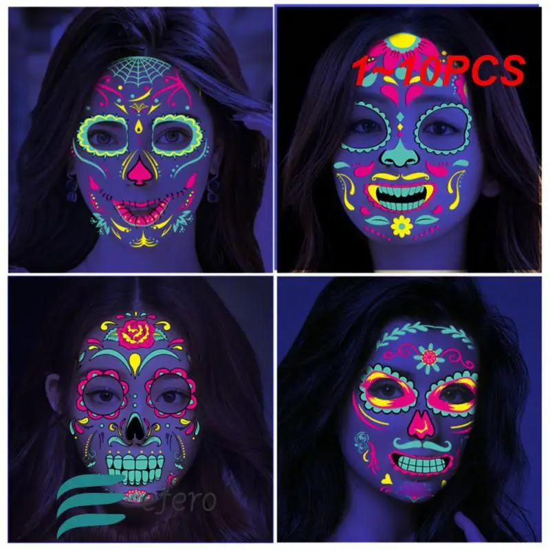

1~10PCS Exquisite Pattern Fluorescent Tattoo Does Not Hurt The Skin Fluorescent Stickers Natural And Harmless Preferred Material