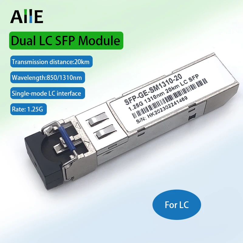 Modulo Duplex Gigabit Sfp Lc Wdm 1.25G 20Km Bidi Ricetrasmettitore Ottico In Fibra Monomodale Compatibile Con Cisco Switch Freeshipping