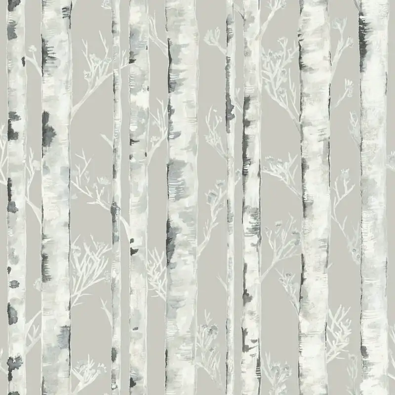 

Birchdale Grey Botanical Peel & Stick Wallpaper 31.2 sq. ft.