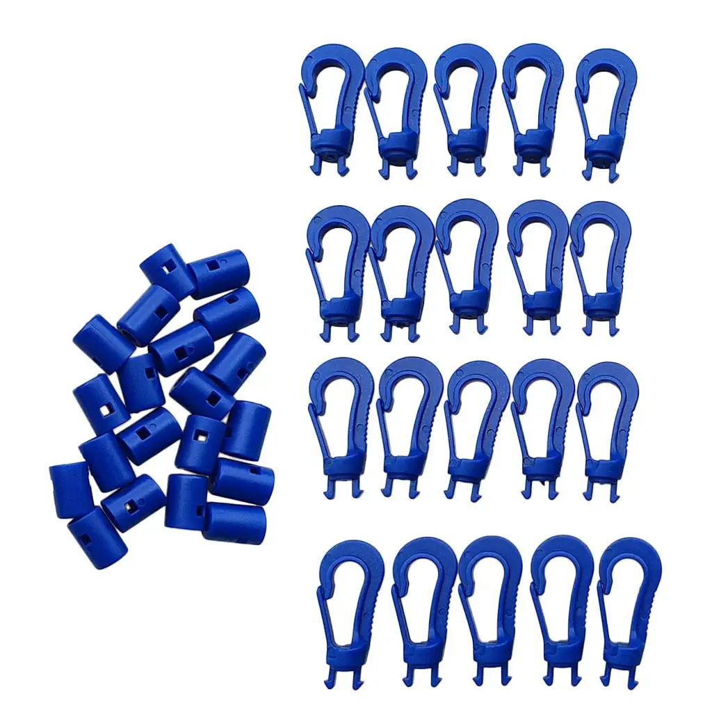 2x20pcs Snap Hook Bungee Cord Hooks Shock Cord Hooks for Diving 5cm