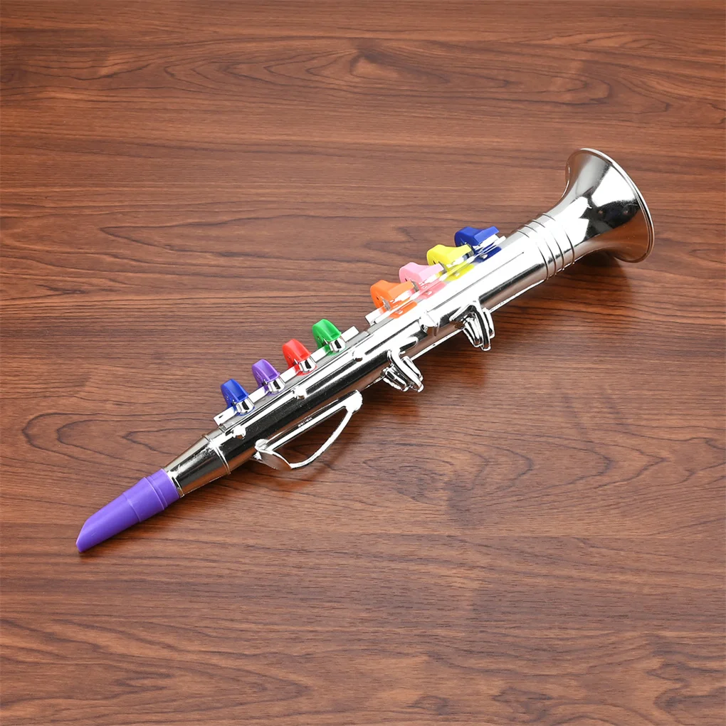 Kids Clarinet With 8 Colored Keys Preschool Universal Musical Playing Tool Simulation Instrument Interest Cultivation