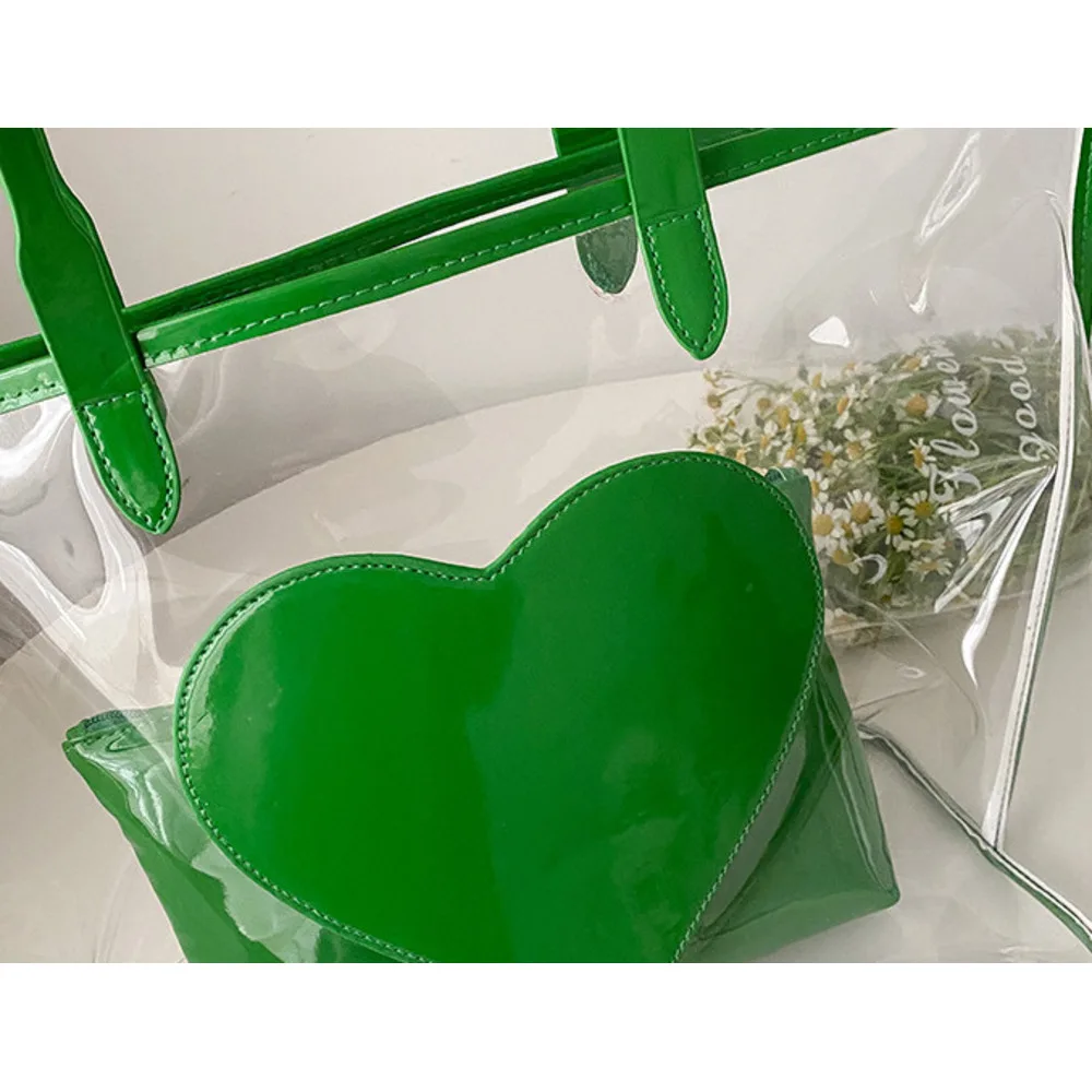 2024 Nouveau sac à main transparent en gelée pour étudiants, sac d'été à bandoulière unique, grande capacité, sac mère et enfant_voghion.com