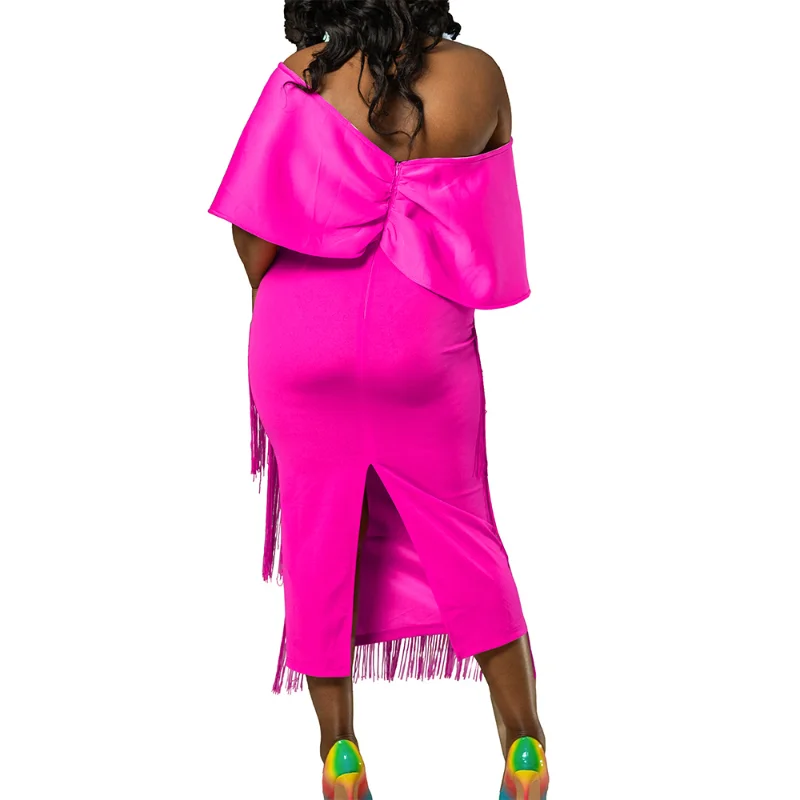 African Dress For Women Tassels V-Neck Off The Shoulder Backless Daily Evening Party Long Maxi Dress African Dresses 2023 Summer sweatshirt dresses halloween witch hat spider glitter off shoulder sweatshirt dress in multicolor size l