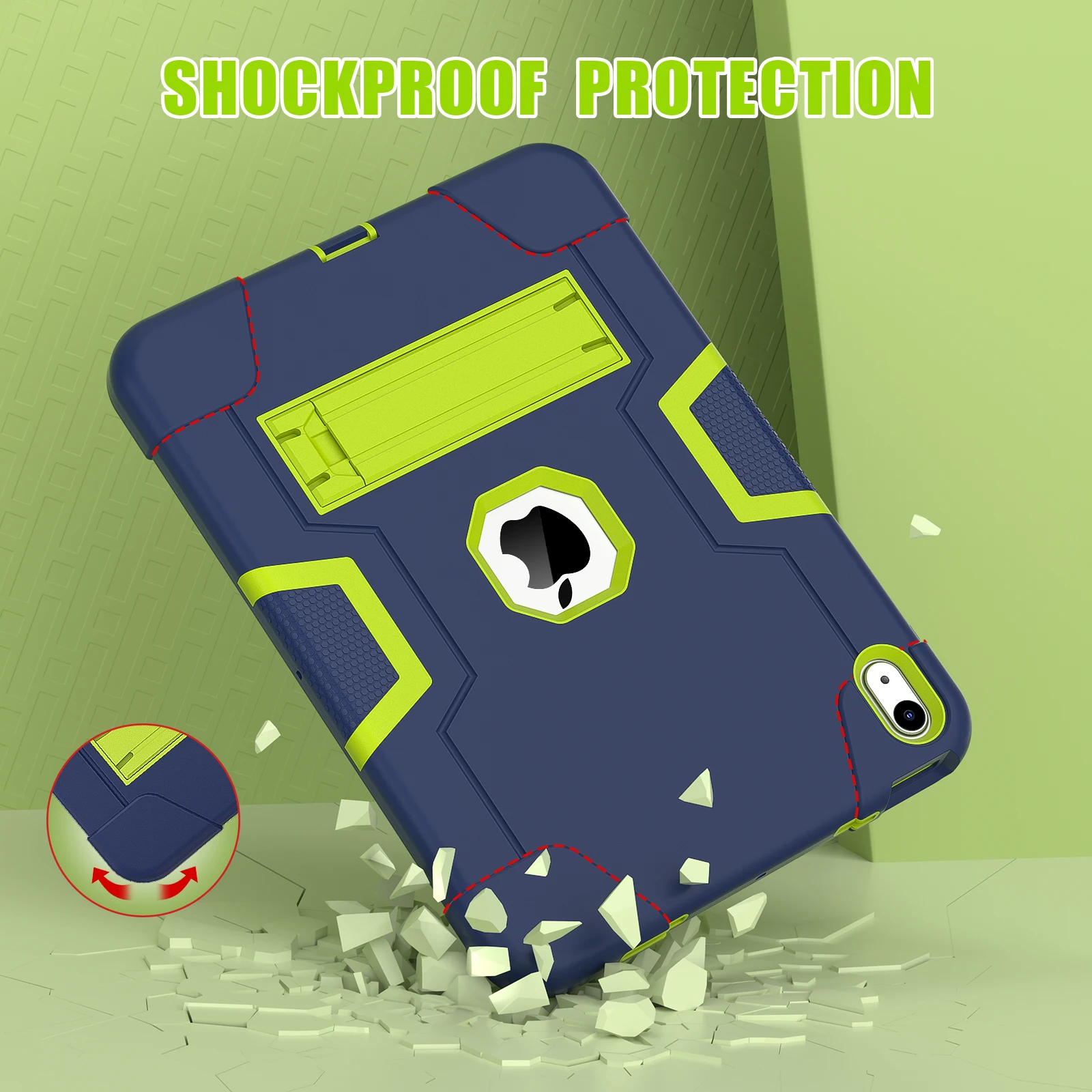 capa para ipad generation polegadas resistente prova de choque áspero capa protetora com embutido kickstand