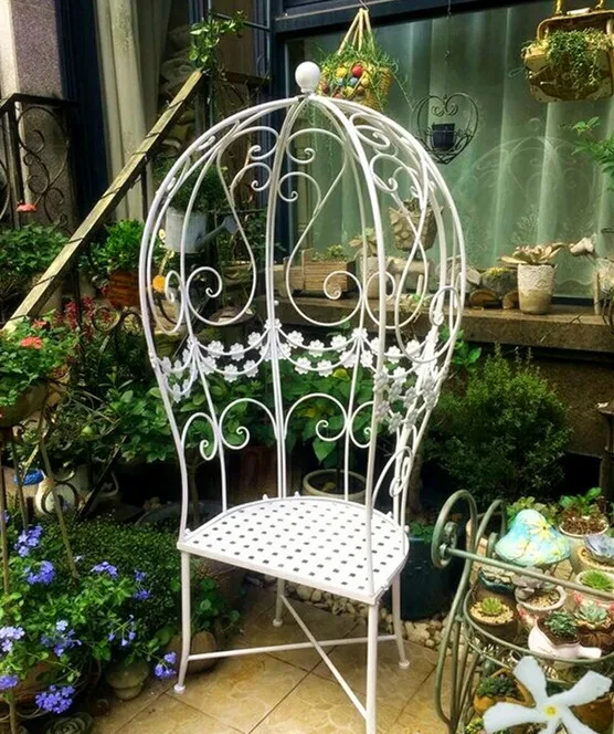 Vintage leisure chair Climbing cane frame Balcony Garden chair