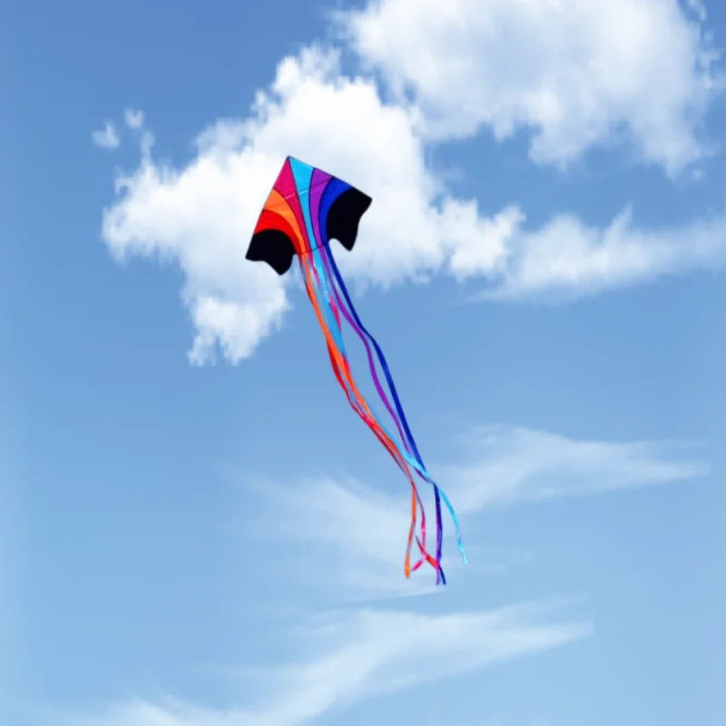 free shipping flying rainbow kite long tail string line kids kites