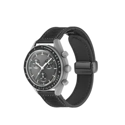 Bracelet en cuir en silicone premium de 20 mm avec boucle magnétique et système de libération rapide