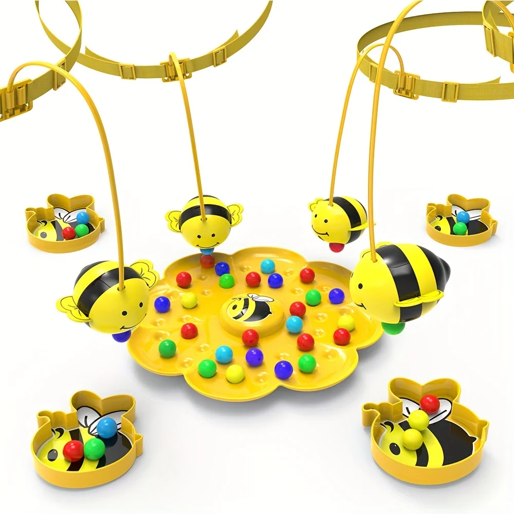 1 SET Cute Little Bee Table Entertainment Game Party Multiplayer Interactive Game Bee Pearl Picking Adventure Board Game