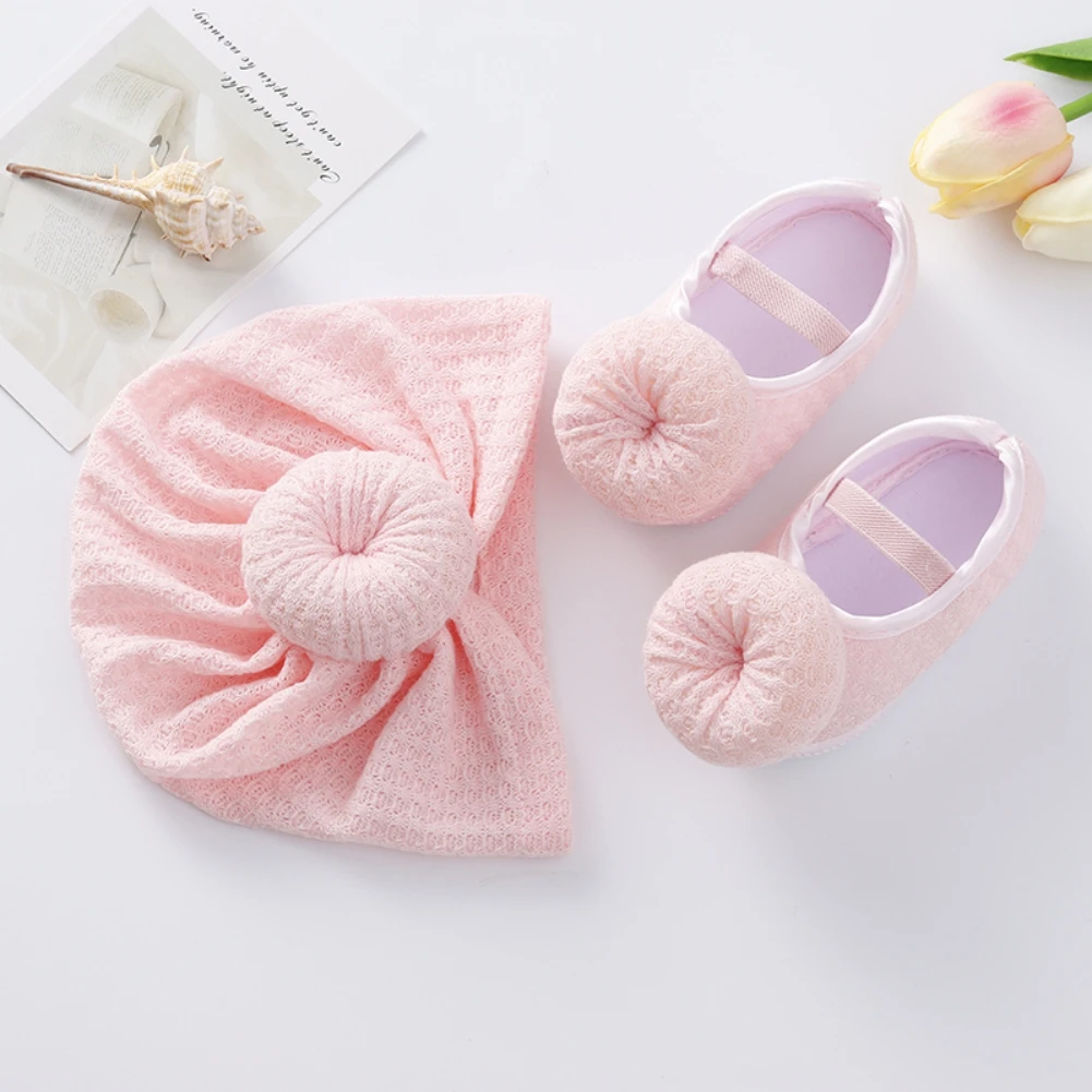 Toddler Baby First Walkers 0-12M Soft Sole Non-Slip Crib Shoes For Girls Newborn Princess Wedding Shoes With Hat Everything