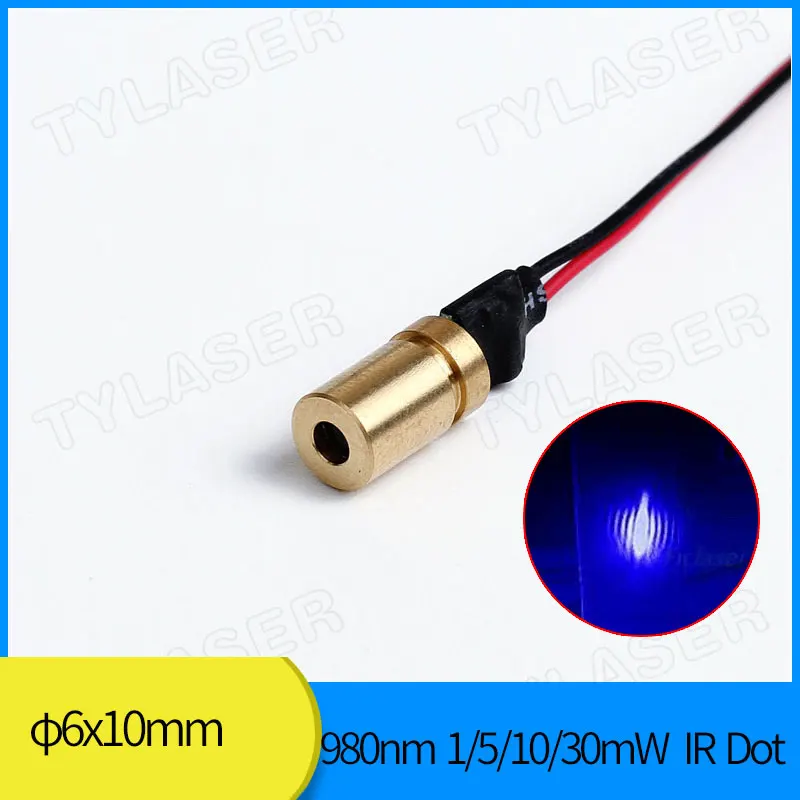 

Copper Head D6x10mm 980nm Invisible Light 1mw 5mw 10mw IR Dot Laser Module Industrial Grade APC Driver