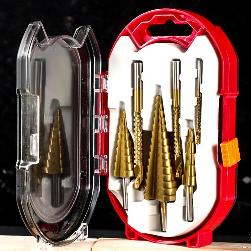 4 12mm 4 20mm 4 32mm Hss Redondo Lidar Com A Etapa Broca Conjunto De 