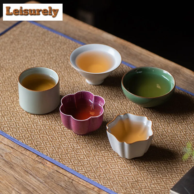 Five Famous Kilns Tea Cup Set Master Cup Personal Master Cup Exclusive High-end Household Ceramic Kung Fu Tea Set With Hand Gift