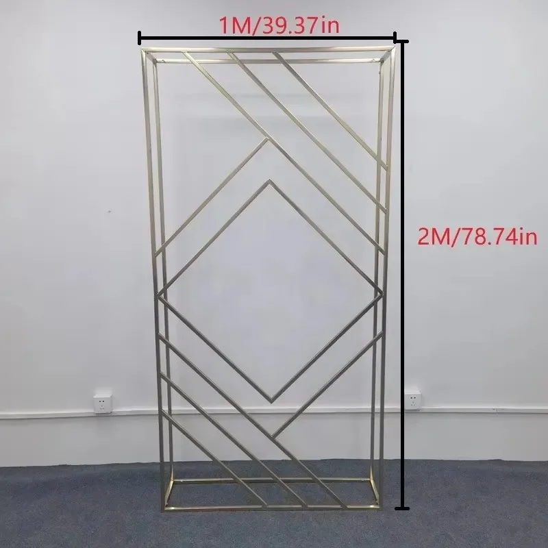 2M Golden Sparkling Flower Stand, Supporting Romantic Scenery for Wedding Parties