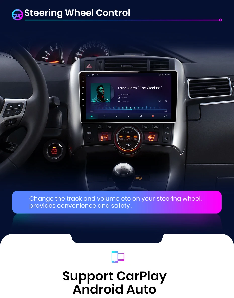 Junsun V1 AI Stimme Drahtlose CarPlay Android Auto Radio für Toyota Verso R20 2009-2018 4G Auto Multimedia GPS 2din autoradio – Detail 10