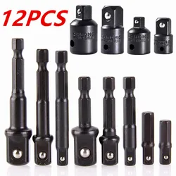 12-Piece High-Speed Nut Driver Impact Socket Adapter and Reducer Set (12PCS)