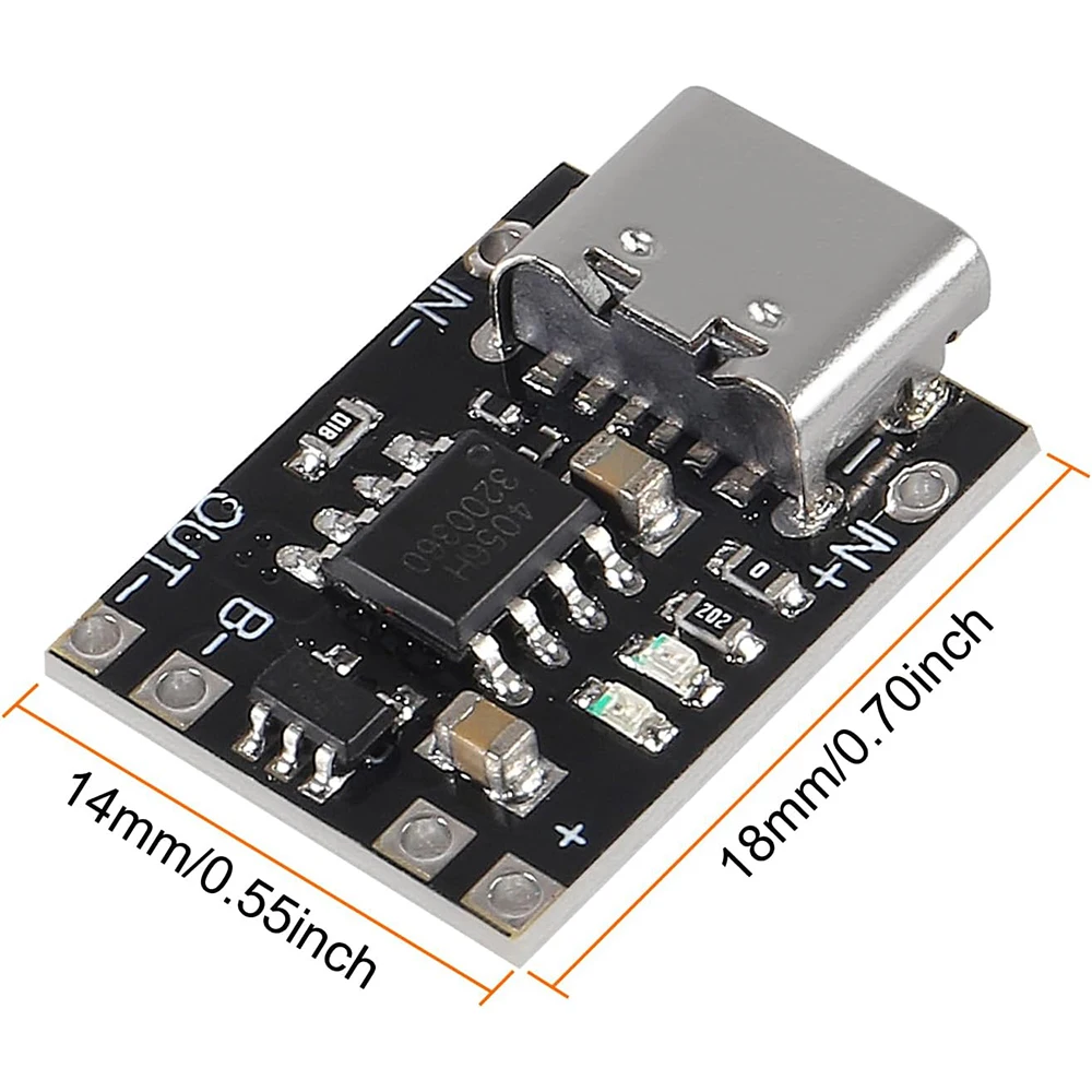 TP4057 1A 3.7V Lithium Battery Charging Board with Protection Type-C USB C Li-ion Battery Charging Board Over TP4056 5pcs
