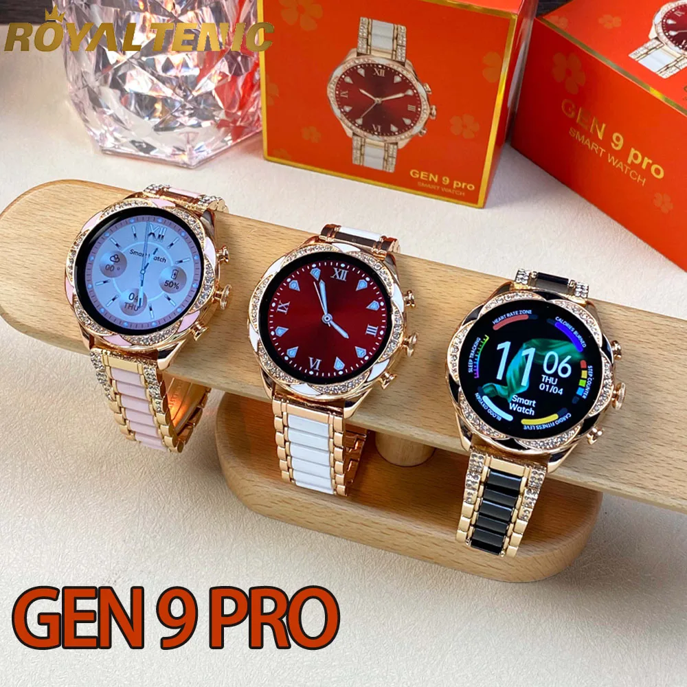 2024 Fashion Women Bluetooth Call Smart Watch 1.28 "360*360 Hd Screen Sport Fitness Ladies Smartwatch Diamond Band Per Huawei