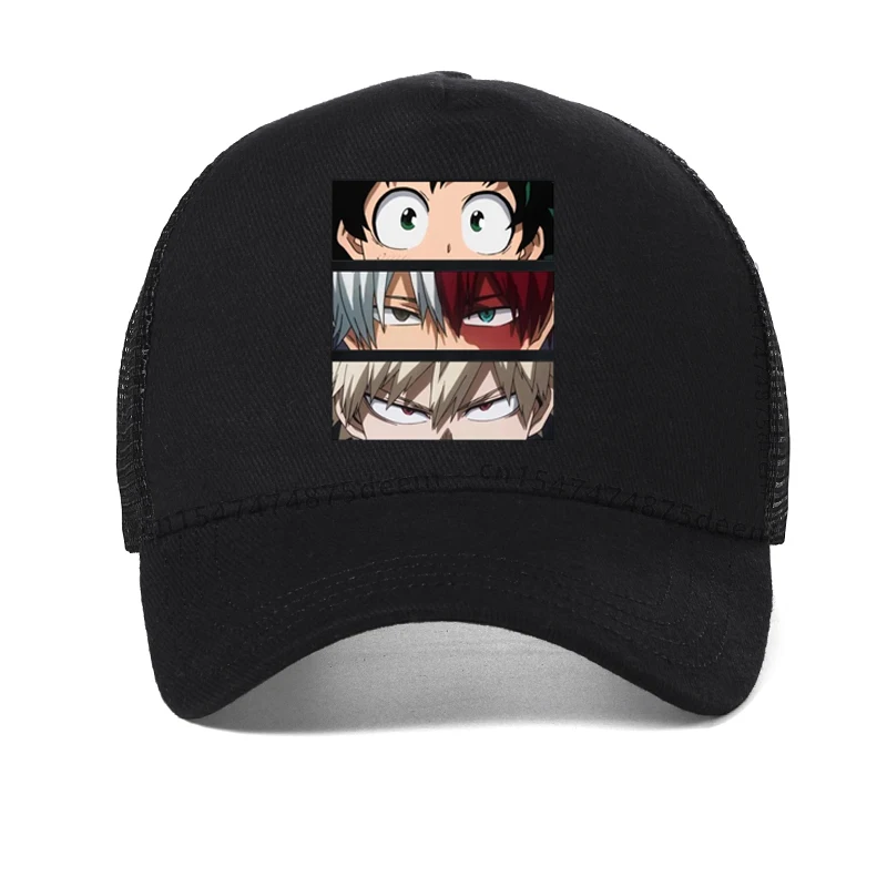 My Hero Academia 귀여운 애니메이션 야구 모자 여성 캐주얼 하라주쿠 코스프레 모자 여름 남성 메쉬 환기 스냅백 모자