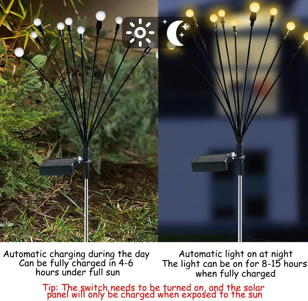 Tanie 8Pack Solar Firefly Lights 10led lampy ogrodowe na energię słoneczną sklep