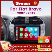 Autoradio Android Auto Srnubi 2 Din 8 cœurs pour Fiat Bravo 2007 2008-2012 Snapdragon 6125 Navigation GPS SWC DSP 4G BT CarPlay 1