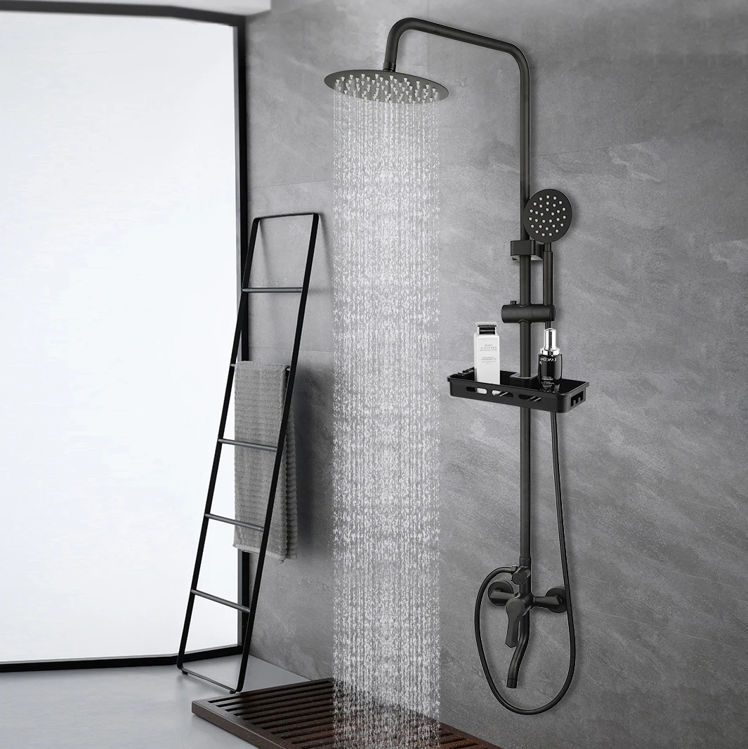 Shower with shelf