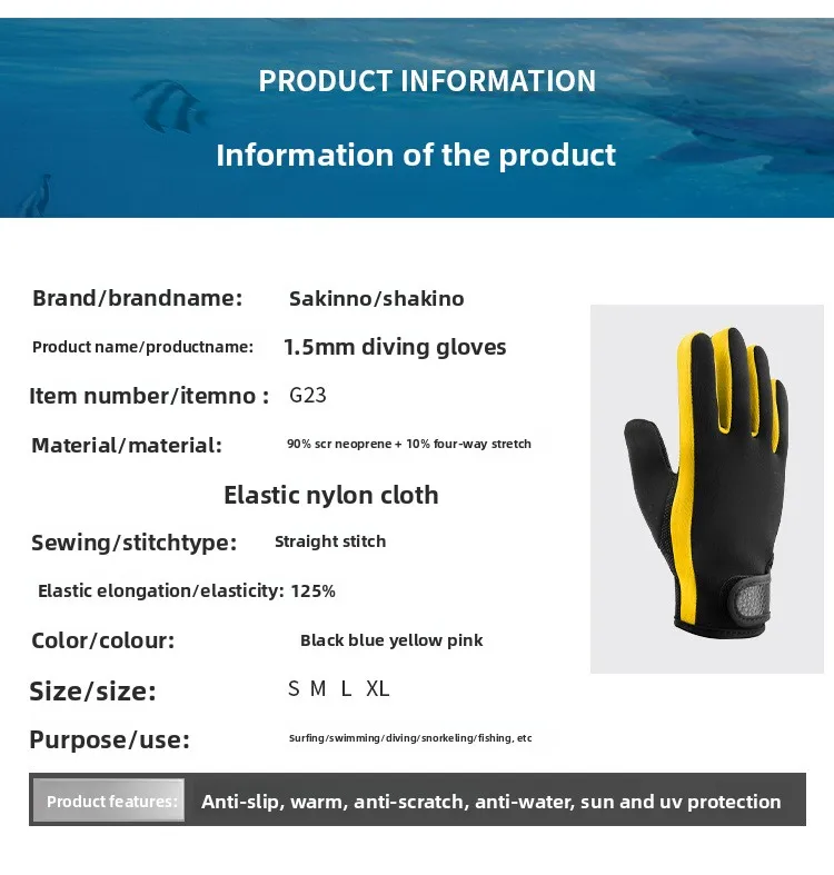 1,5 mm Neoprenanzug-Handschuhe, Neopren-Handschuhe, Tauchen, Surfen, Speerfischen, Schnorcheln, warme Handschuhe zum Angeln, Surfen, Surfen, Tauchen – Detail 4