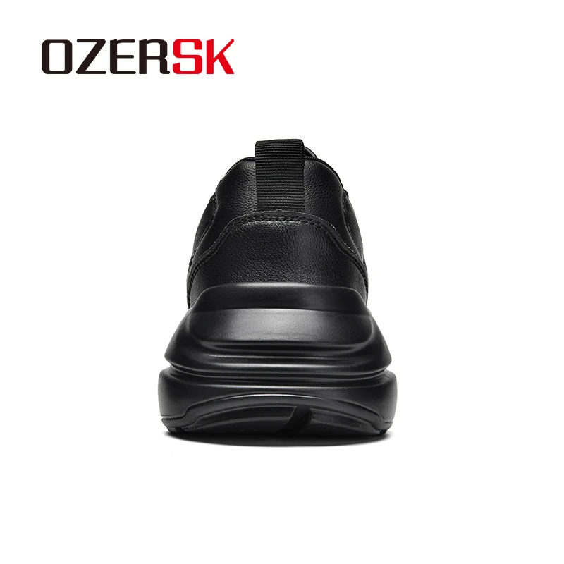 OZERSK 커플 용수철 부츠, 레이스업 미끄럼 방지 하이 퀄리티 PU 가죽, 편안한 캐주얼 핸드메이드 플랫폼 부츠, 패션, 2024 신상