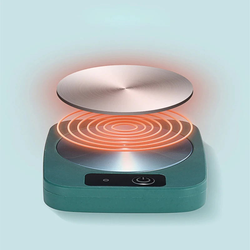 220V Mug Heater Coffee Cup Warmer Milk Tea Water Heating Pad Home Cup Heater Warm Mat 55℃ Constant Temperature Coaster Gift Box 4