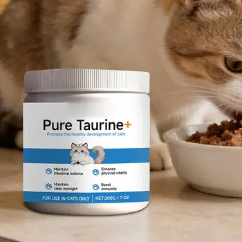  Polvere di Taurina per Gatti: Supporto per la Salute Cardiaca e la Stabilità, Mantenimento della Vista degli Animali Domestici, Formula Delicata, Nutrizione Quotidiana per Animali Domestici