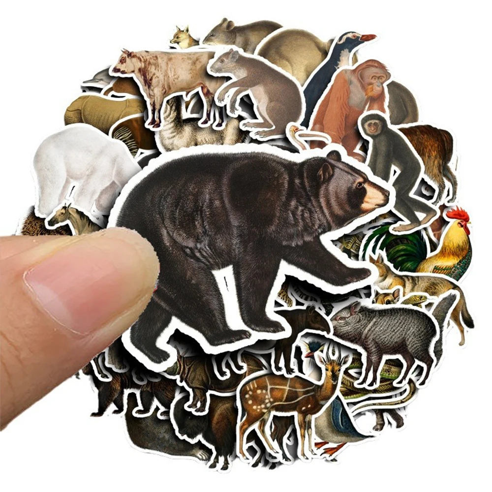 

10/30/50pcs Retro Cute Cartoon Animal Stickers for Laptop Phone Scrapbook Waterproof Viny Decal Graffiti Sticker for Kids Toys