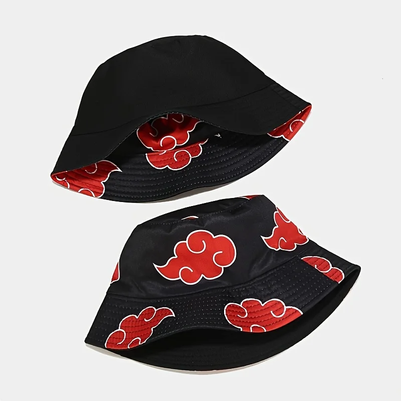 Sun Hats Fisherman Hat Sunscreen Hats Bucket Hats Japanese Anime Cartoon Cloud Embroidery Bucket Hat Cotton Akatsuki Fisherman Hat Outdoors Sunscreen For Women Men Summer