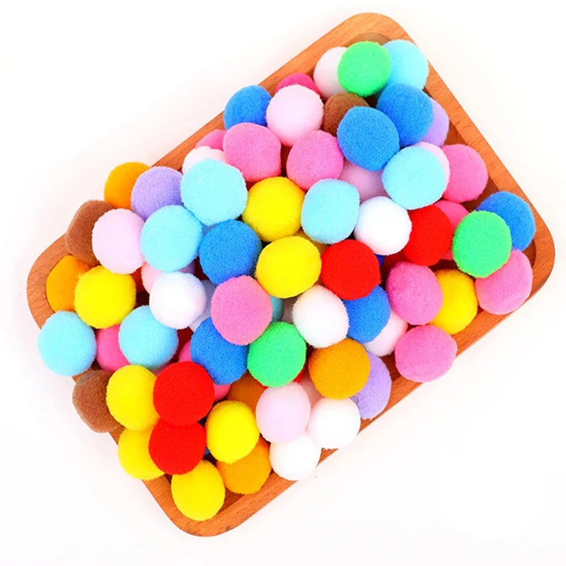 Pack of 10 Mini Fluffy Pom Poms for Crafts and Home Decor
