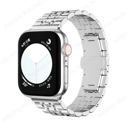 Stainless Steel Adjustable Bracelet for Smartwatch - Premium Replacement Band (Silver)