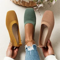2024 WOMEN FLATS Spring Autumn Fashion Round Head Solid Light Mouth Candy Mesh Breathable Large Women's Flat Shoes Single Shoe 2