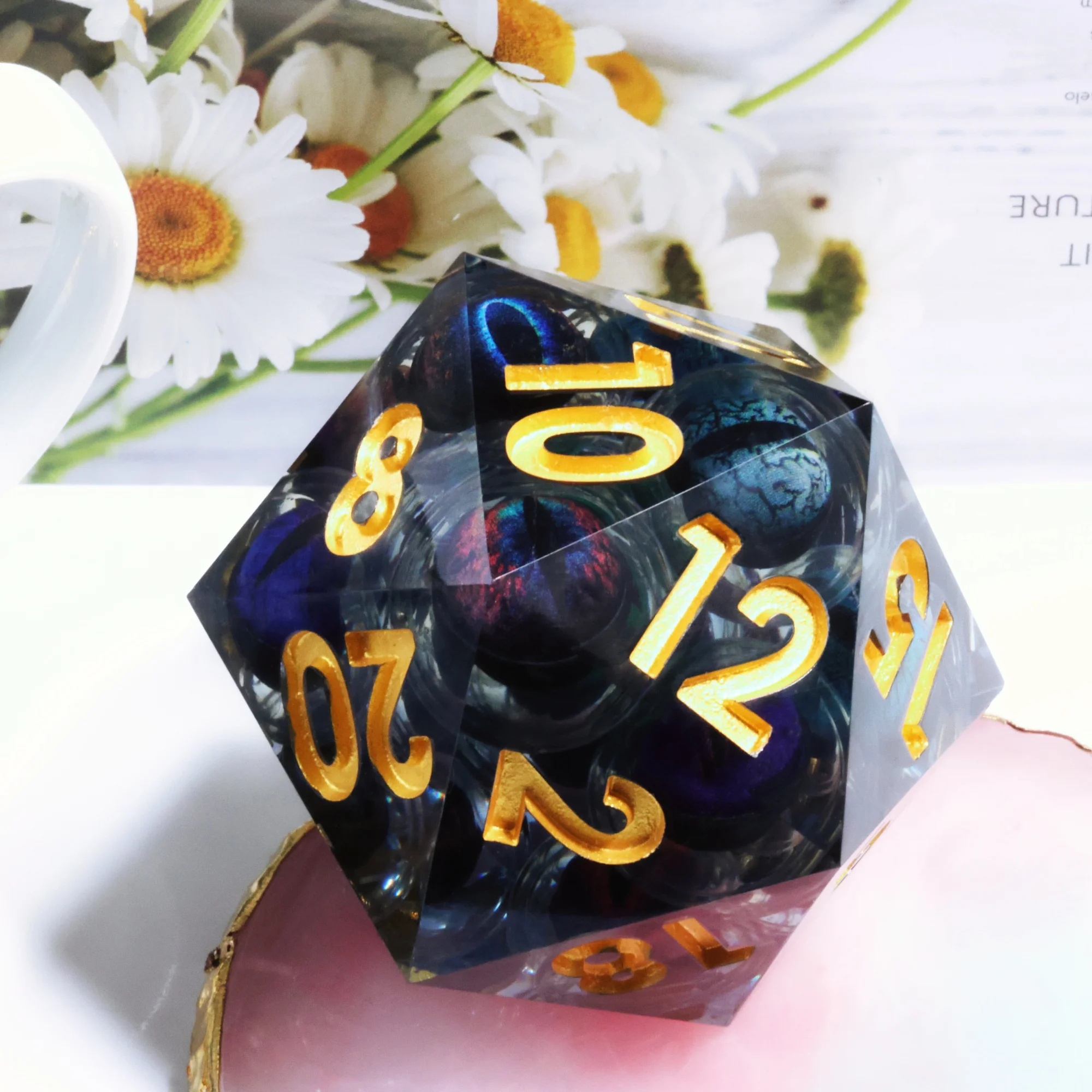 미니 플래닛 DND 50mm D20 멀티 아이볼 주사위 TRPG 던전앤드래곤 테이블탑 게임 다면체 레진 20면 주사위 D20 D&D COC