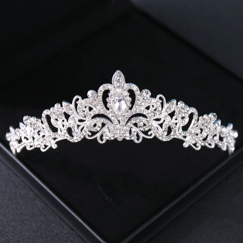Hair Accessory Silver Color Crystal Bridal Tiaras And Crowns Rhinestone Prom Princess Crown Tiara For Women Wedding Hair Accessories Jewelry