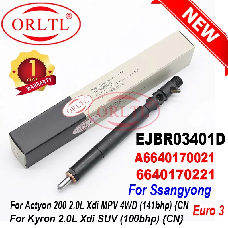 

Дизельный инжектор EJBR03401D 6640170221, новый инжектор Ful A6640170021 для Delphi Ssangyong Actyon Kyron Rexton Euro 3