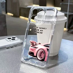 Trendy Pink Luxury Car Transparent Soft Phone Case Cover - iPhone 12 Mini (1)