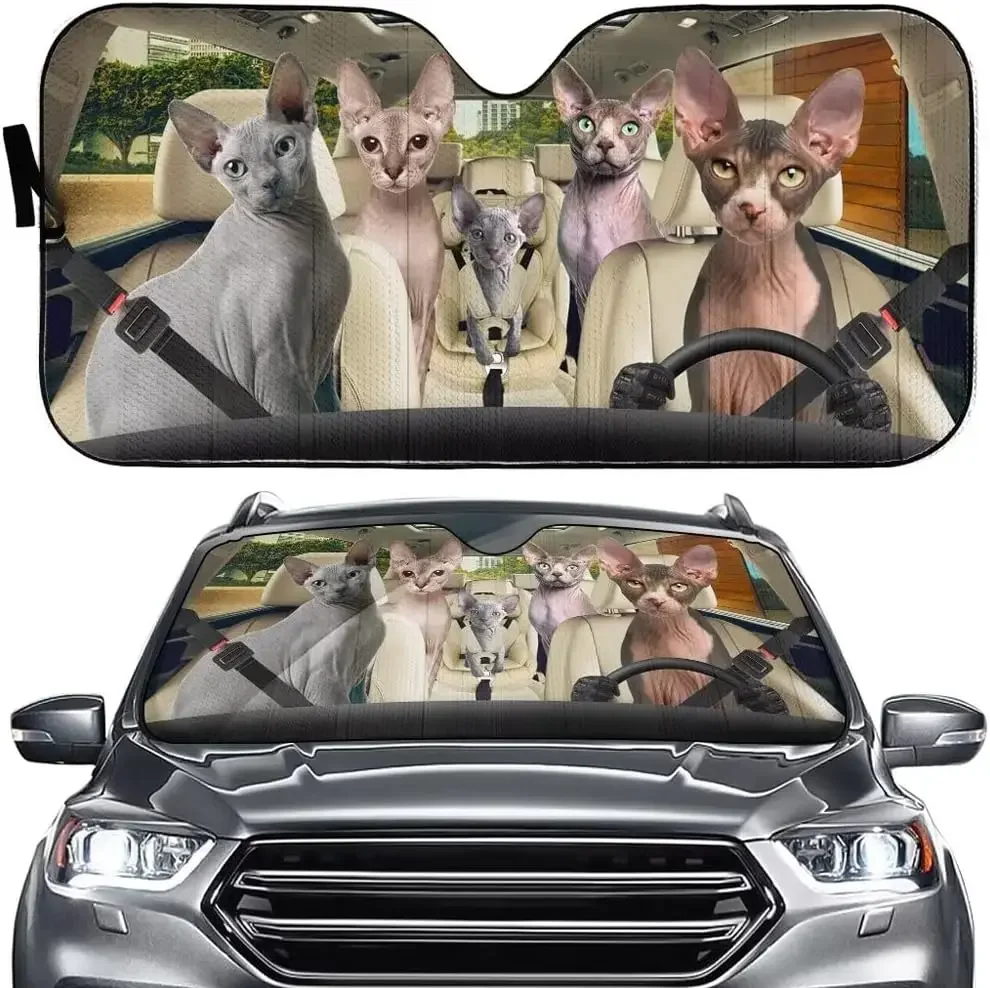 

Sphinx Cat Sunshade Cat Car Windshield Sun Shade Anti Auto Sphinx Front Window Sunshade Cover, Animal Visor